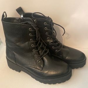Black Boots Faux Leather